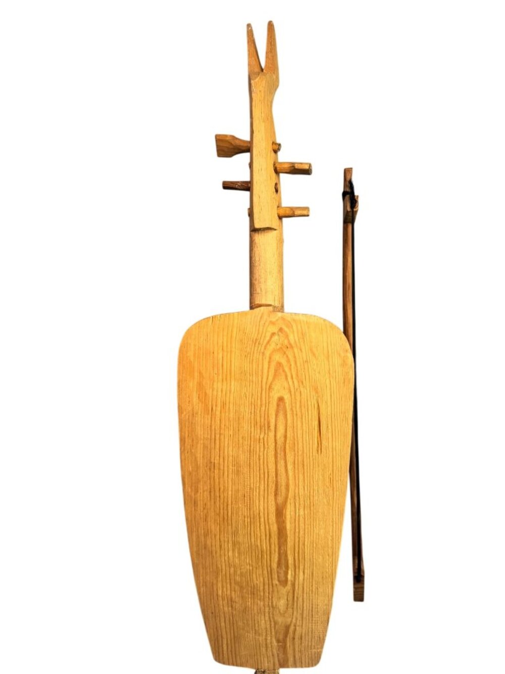 Vintage Hand Carved Wood African String Instrument Wall Art Sculpture 22” - Picture 8 of 9